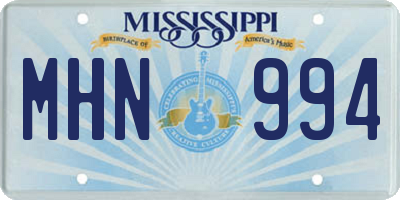 MS license plate MHN994