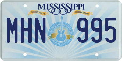 MS license plate MHN995