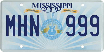 MS license plate MHN999