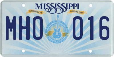 MS license plate MHO016