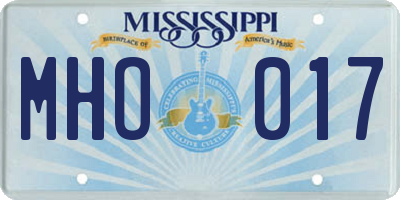 MS license plate MHO017