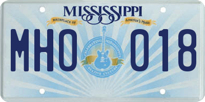 MS license plate MHO018