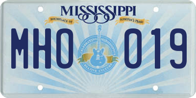 MS license plate MHO019