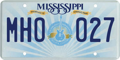 MS license plate MHO027