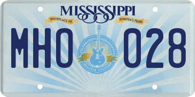 MS license plate MHO028