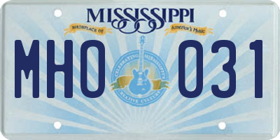 MS license plate MHO031