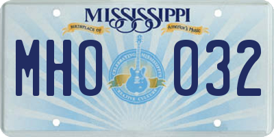 MS license plate MHO032