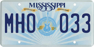 MS license plate MHO033