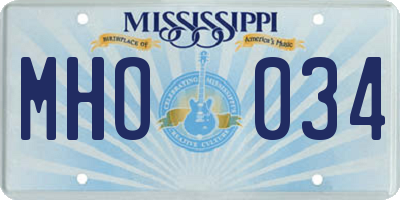 MS license plate MHO034