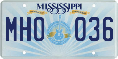 MS license plate MHO036