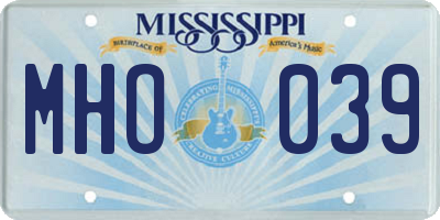 MS license plate MHO039