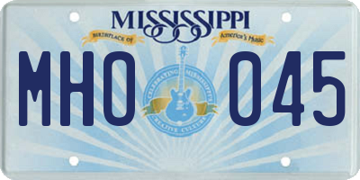 MS license plate MHO045