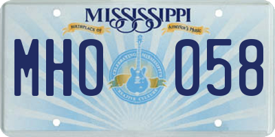 MS license plate MHO058