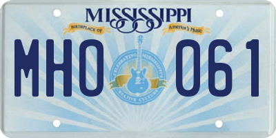 MS license plate MHO061