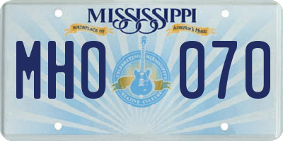 MS license plate MHO070