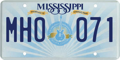 MS license plate MHO071