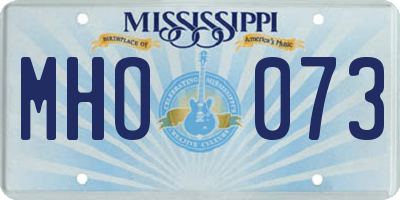 MS license plate MHO073