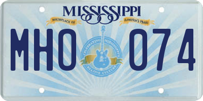 MS license plate MHO074