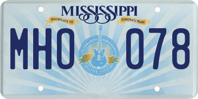 MS license plate MHO078