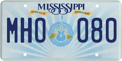 MS license plate MHO080