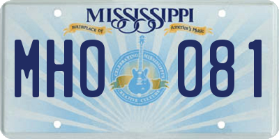 MS license plate MHO081