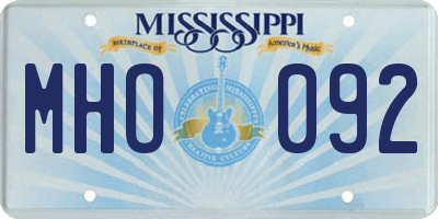 MS license plate MHO092