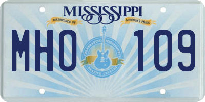 MS license plate MHO109
