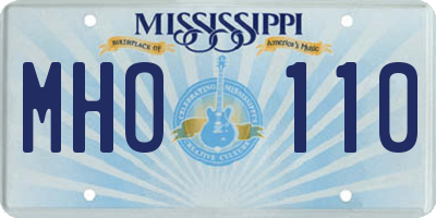 MS license plate MHO110