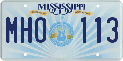 MS license plate MHO113
