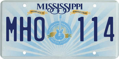 MS license plate MHO114