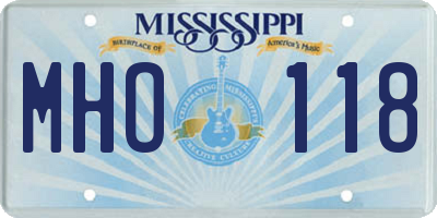 MS license plate MHO118