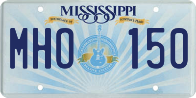 MS license plate MHO150