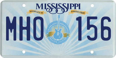 MS license plate MHO156