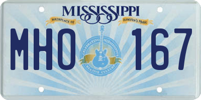 MS license plate MHO167