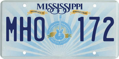 MS license plate MHO172