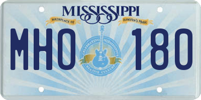 MS license plate MHO180