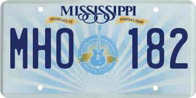 MS license plate MHO182