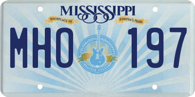 MS license plate MHO197