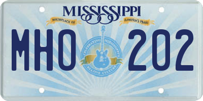 MS license plate MHO202