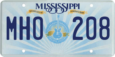 MS license plate MHO208