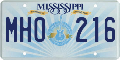 MS license plate MHO216