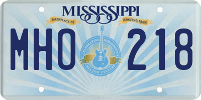 MS license plate MHO218