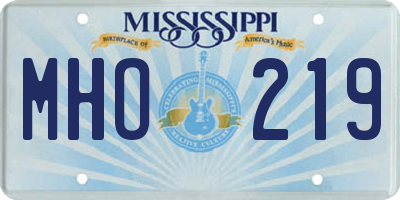 MS license plate MHO219