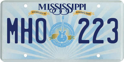 MS license plate MHO223
