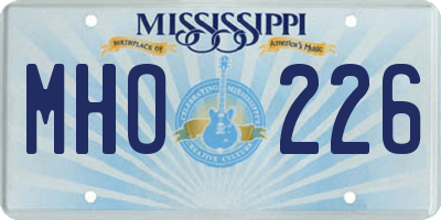 MS license plate MHO226