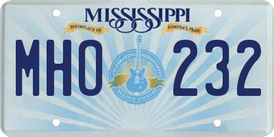 MS license plate MHO232