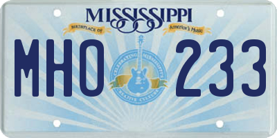 MS license plate MHO233