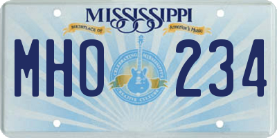 MS license plate MHO234