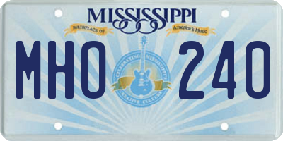 MS license plate MHO240