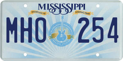 MS license plate MHO254
